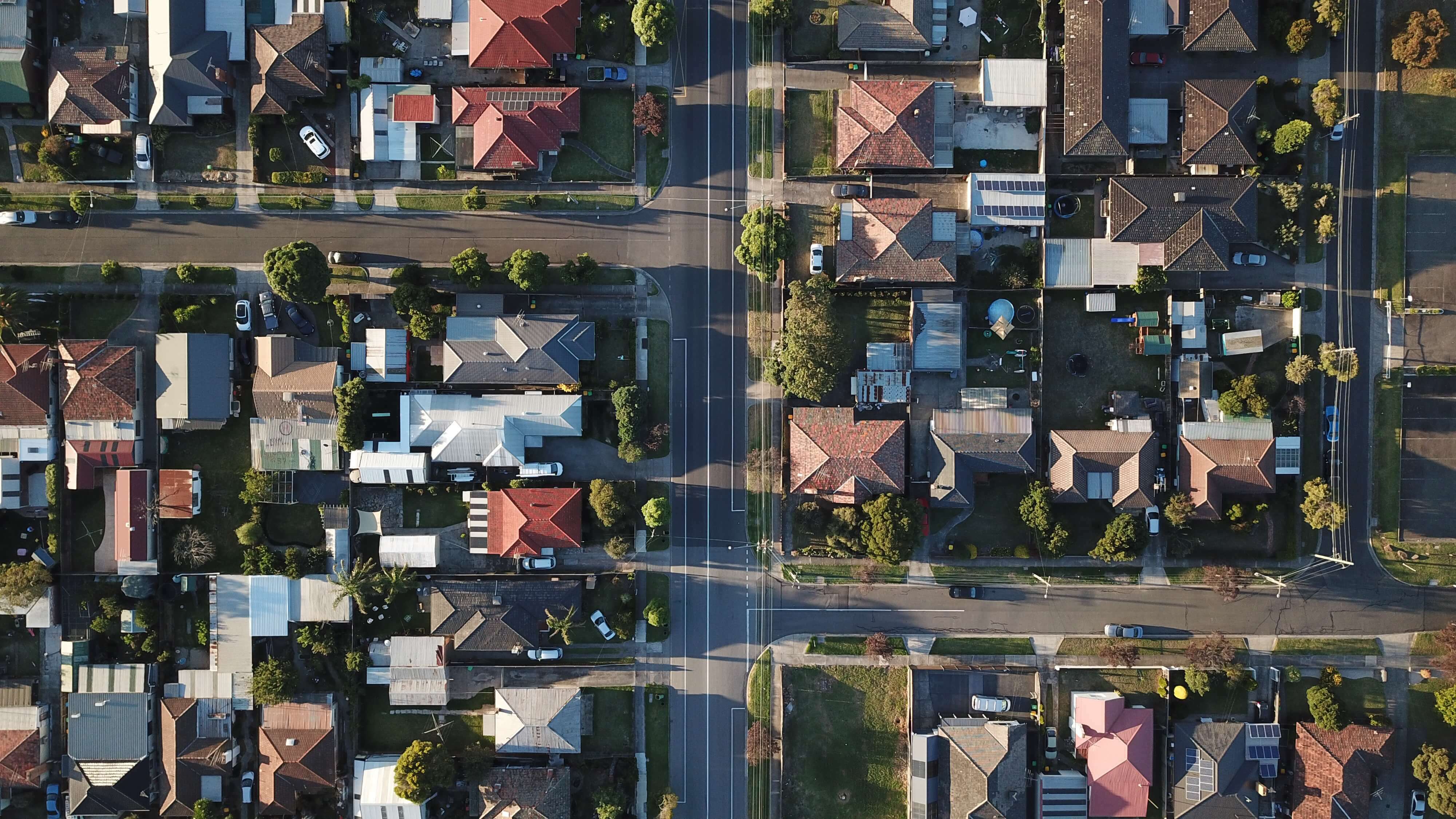 Aerial view of neighbourhood houses 1